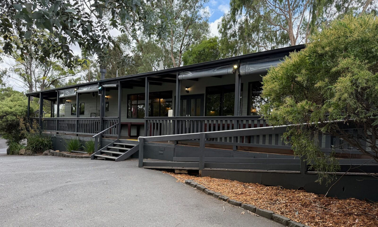 A facilities building at Oasis Camp